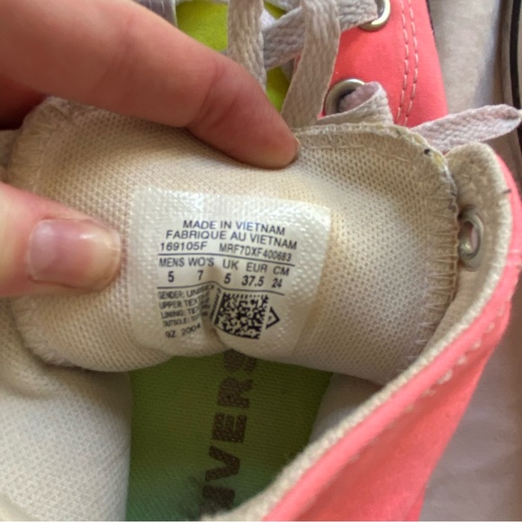 Converse Unisex Shoes | Neon Color Block Chucks Taylor All Star High Tops - Picture 4 of 4